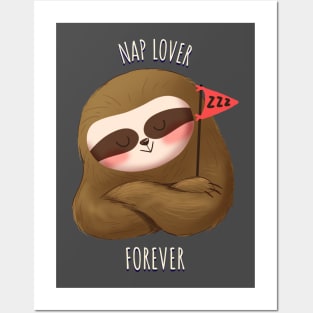 Nap Lover Cute Funny Sloth Posters and Art